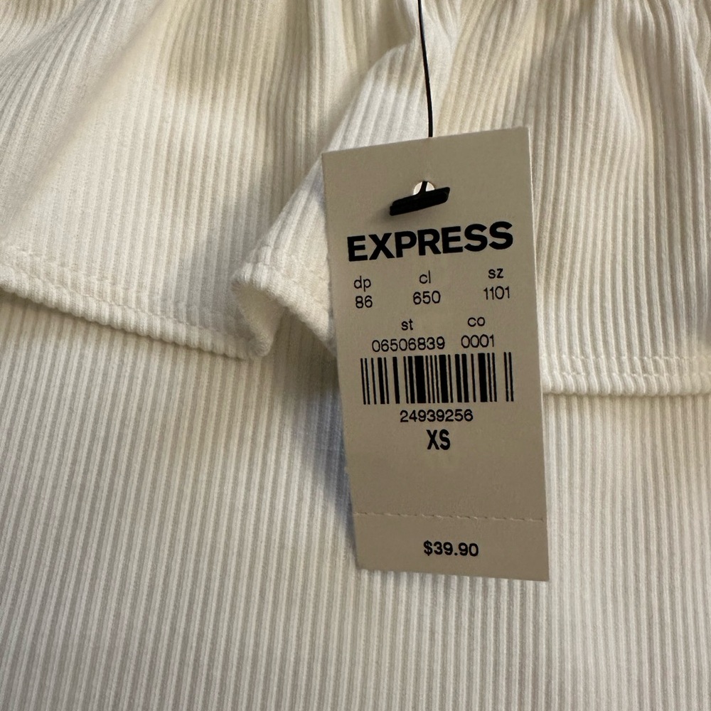White Ribbed brand new bodysuit
